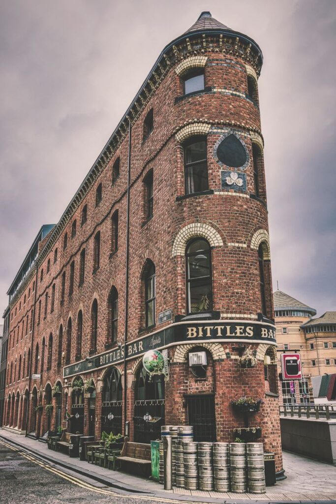 Traditional pub with Guinness sign